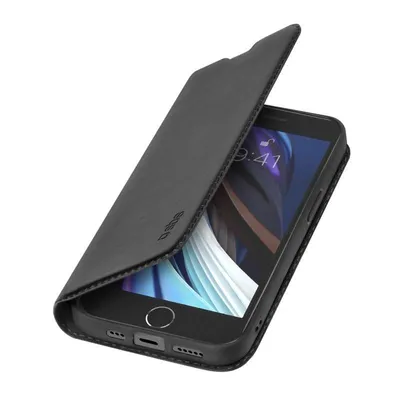 Bookcase Wallet Lite-Hülle für iPhone 7, 8, SE 2022, SE 2020, Schwarz