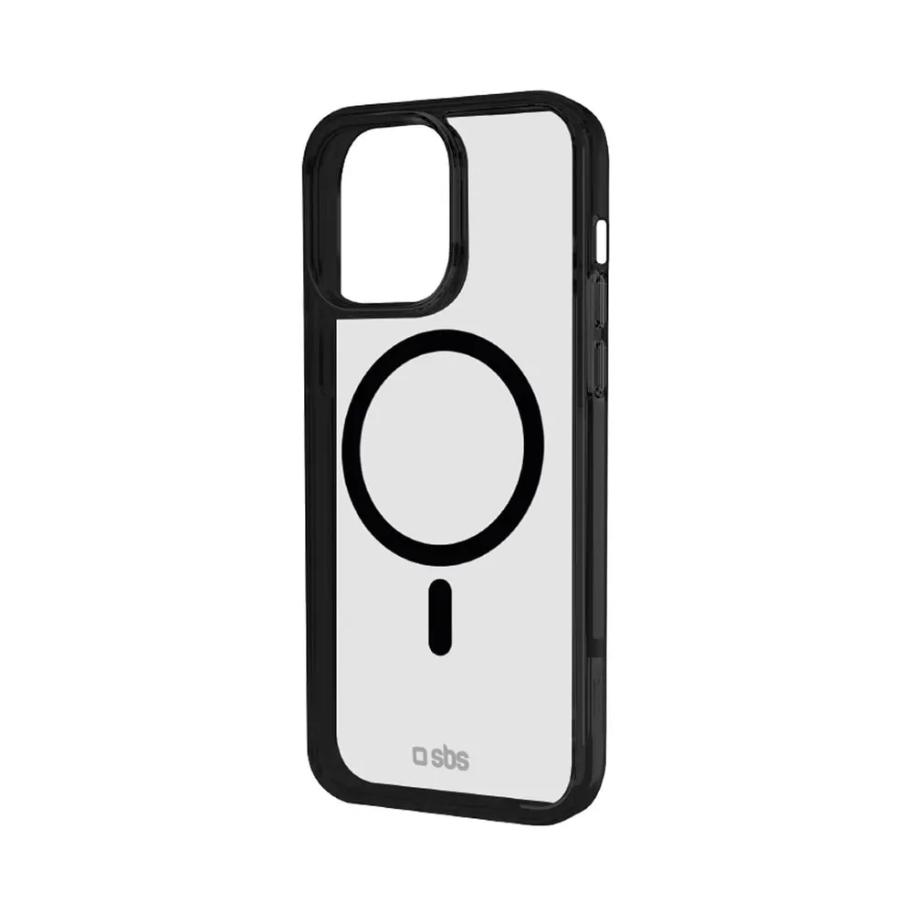 Case für iPhone 15 Pro mit farbigen Rändern, kompatibel mit MagSafe Aufladung, Schwarz