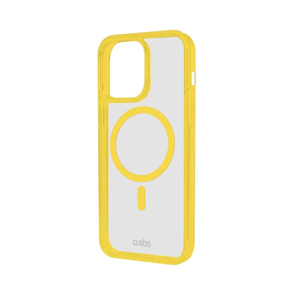 Case für iPhone 16 Pro Max mit farbigen Rändern, kompatibel mit MagSafe Aufladung, Gelb