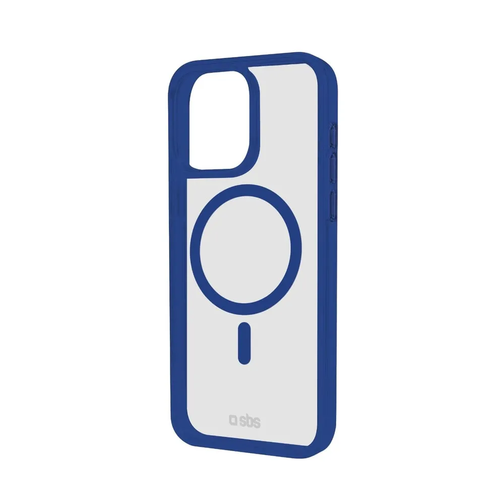 Case für iPhone 16 Pro mit farbigen Rändern, kompatibel mit MagSafe Aufladung, Blau