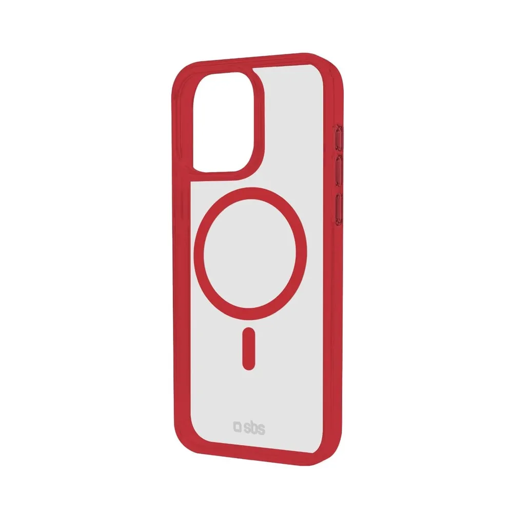 Case für iPhone 16 Pro mit farbigen Rändern, kompatibel mit MagSafe Aufladung, Red