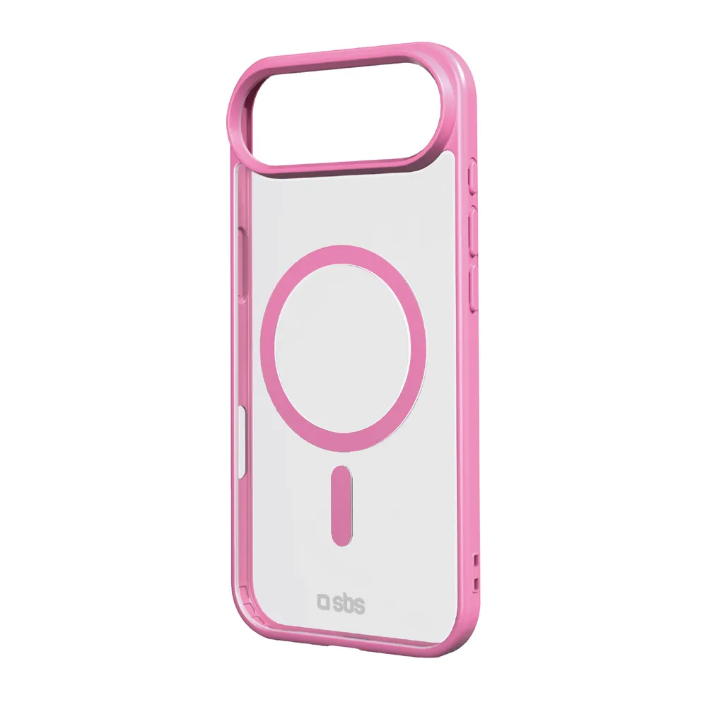 Case für iPhone 17 Air mit farbigen Rändern, kompatibel mit MagSafe Aufladung, Rosa
