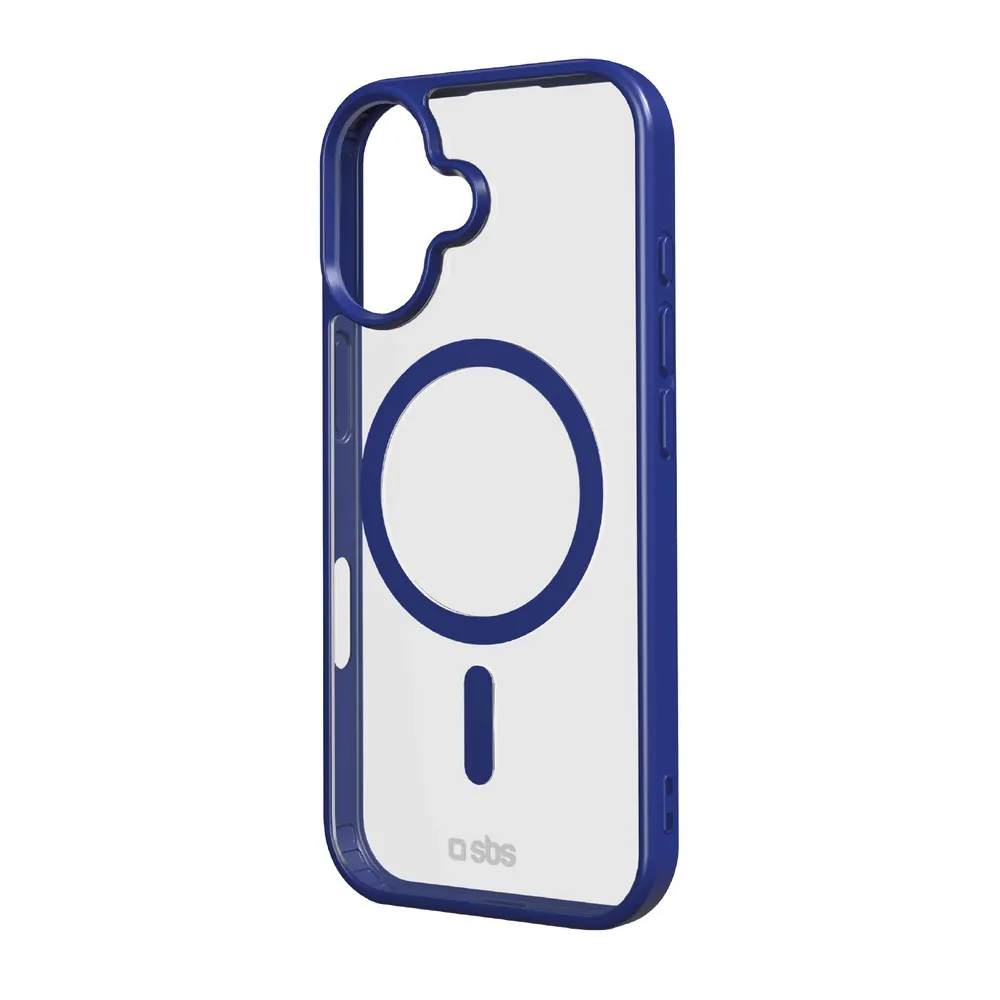 Case für iPhone 17 mit farbigen Rändern, kompatibel mit MagSafe Aufladung, Blau