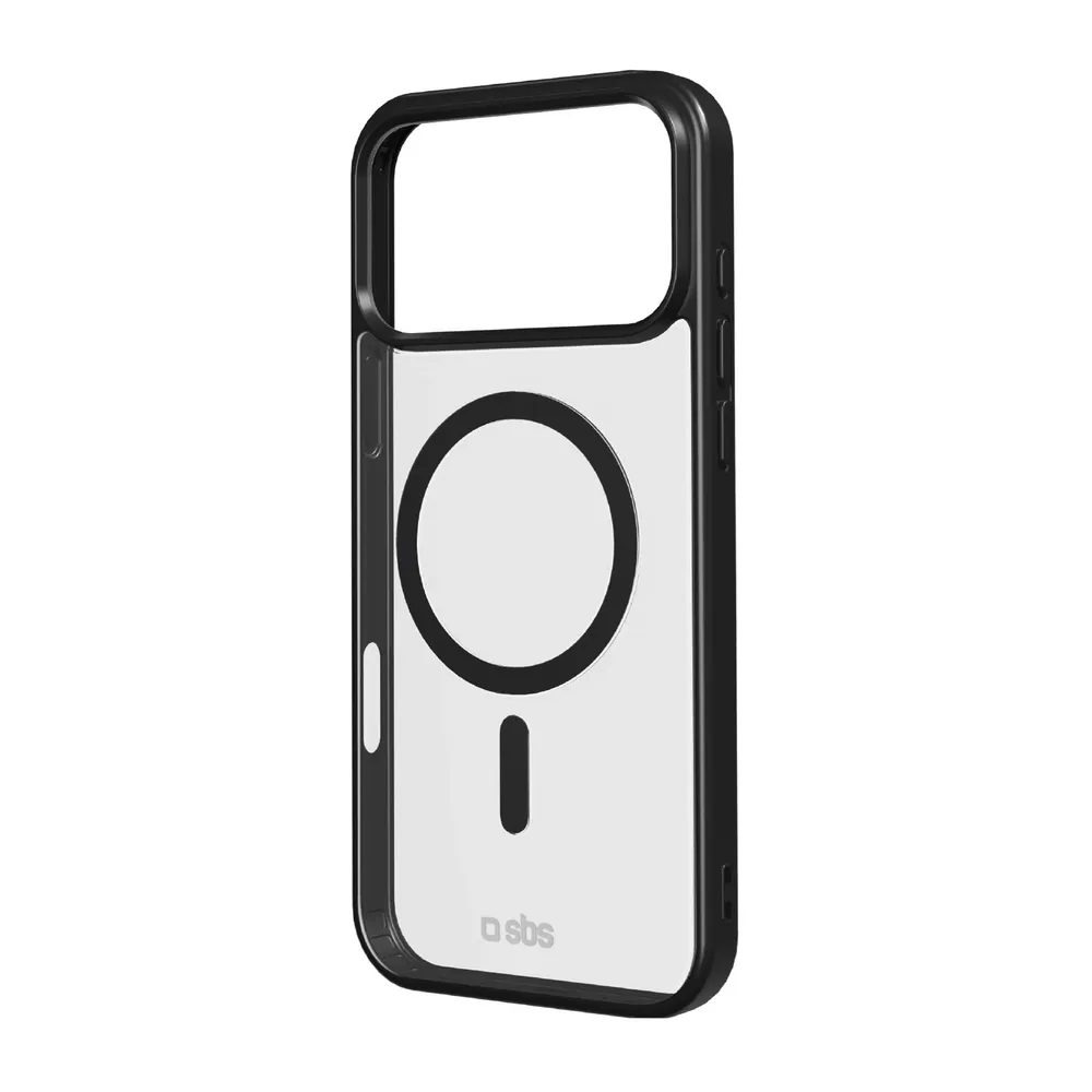 Case für iPhone 17 Pro Max mit farbigen Rändern, kompatibel mit MagSafe Aufladung, Schwarz