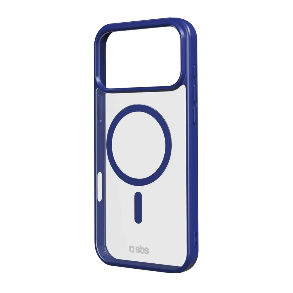 Case für iPhone 17 Pro Max mit farbigen Rändern, kompatibel mit MagSafe Aufladung, Blau