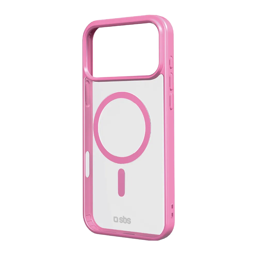 Case für iPhone 17 Pro Max mit farbigen Rändern, kompatibel mit MagSafe Aufladung, Rosa