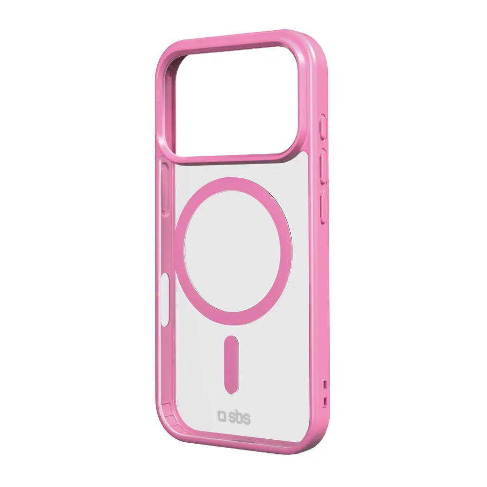Case für iPhone 17 Pro mit farbigen Rändern, kompatibel mit MagSafe Aufladung, Rosa