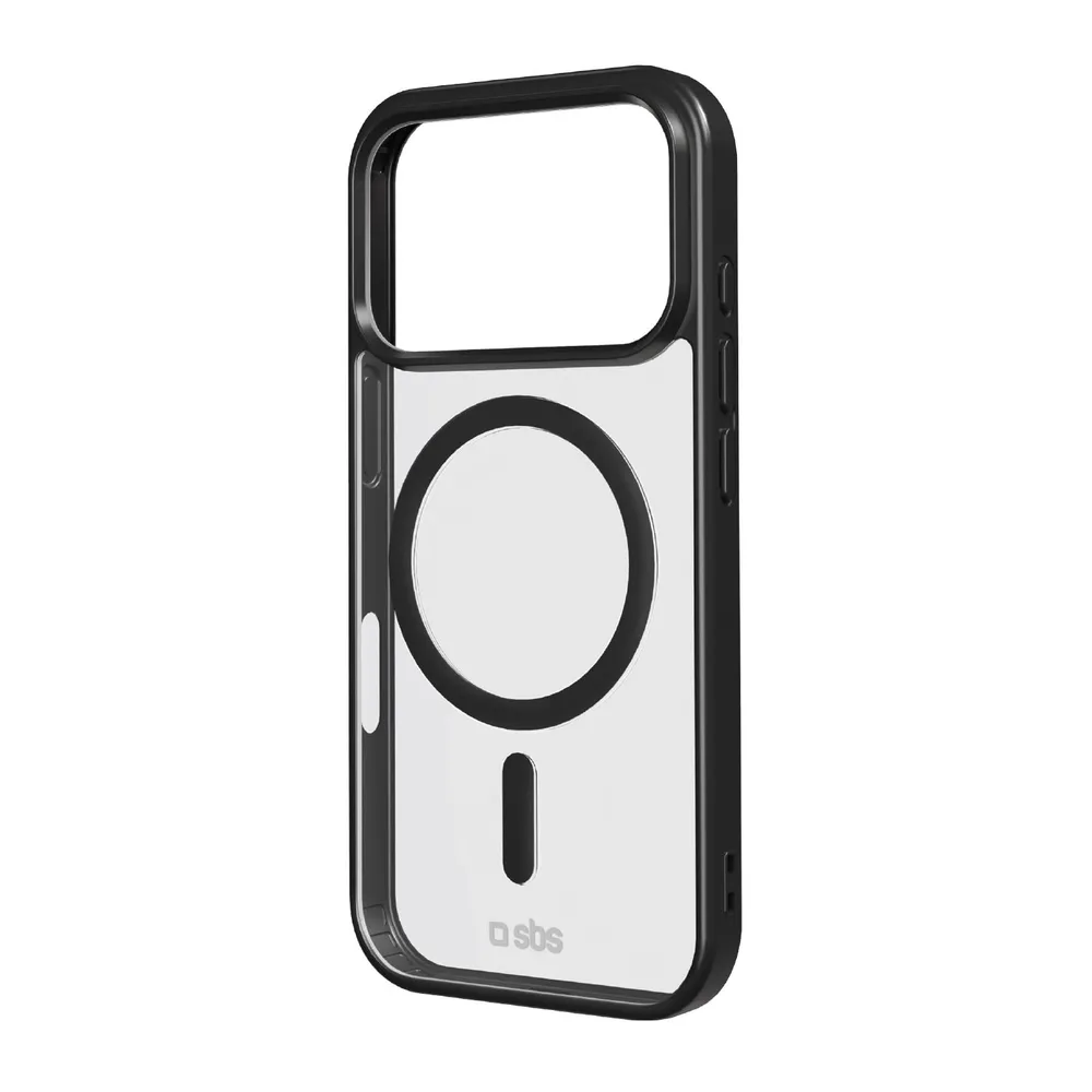 Case für iPhone 17 Pro mit farbigen Rändern, kompatibel mit MagSafe Aufladung, Schwarz