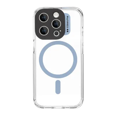Case & Me Handyhülle für iPhone 15 Pro, 6,1 Zoll, Blau/Transparent