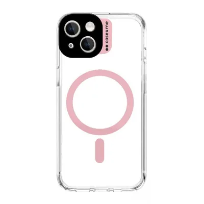 Case & Me Handyhülle für iPhone 15 Pro, 6,1 Zoll, Pink/Transparent