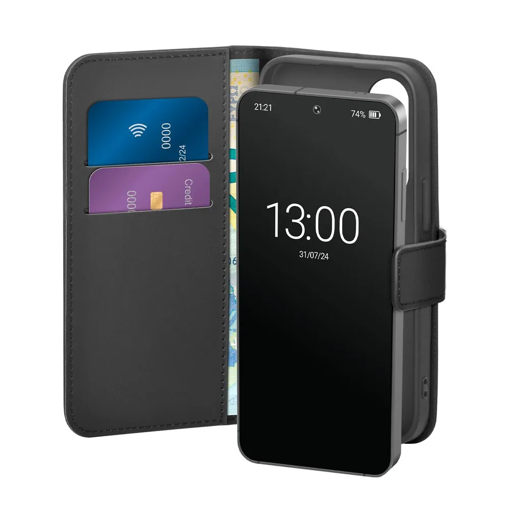 Case Wallet Stand für Samsung Galaxy S25, Transparent