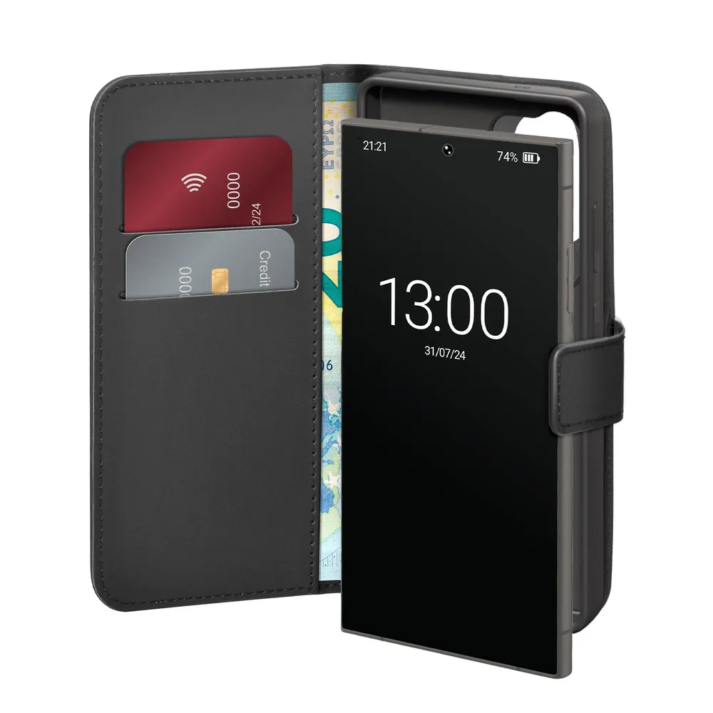 Case Wallet Stand für Samsung Galaxy S25 Ultra, Transparent