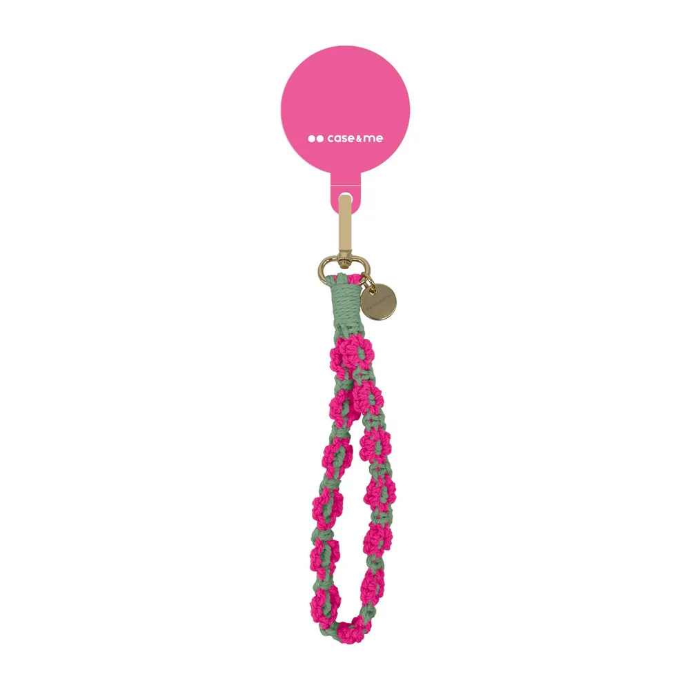 Coco – Armband für Smartphones mit Blumen, Grün-rosa