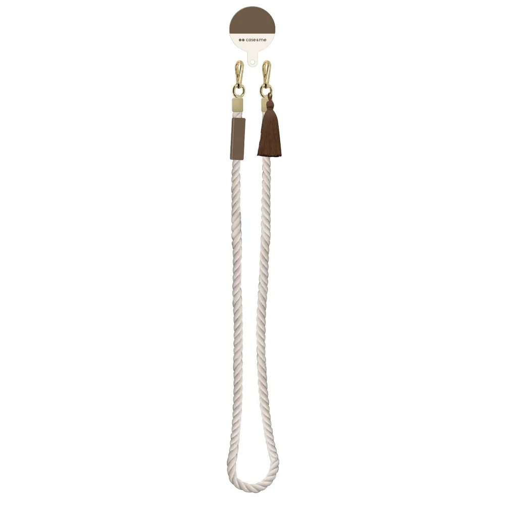 Coco Necklace – Smartphone-Band mit Doppelkarabiner, Braun