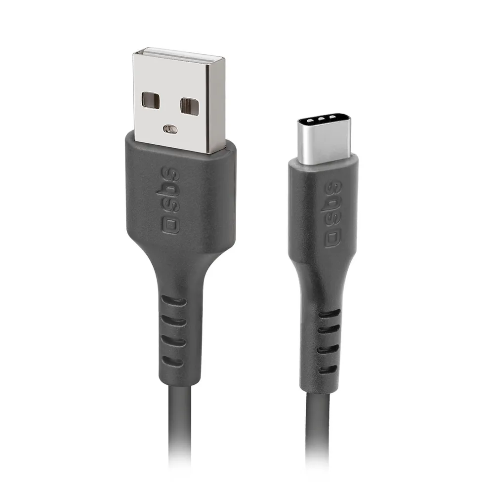 Daten- und Ladekabel, USB-A auf USB-C, 1,5 m, Schwarz