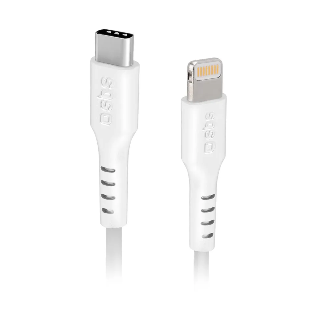 Daten- und Ladekabel, USB-C auf Lightning, 1 m, Weiß