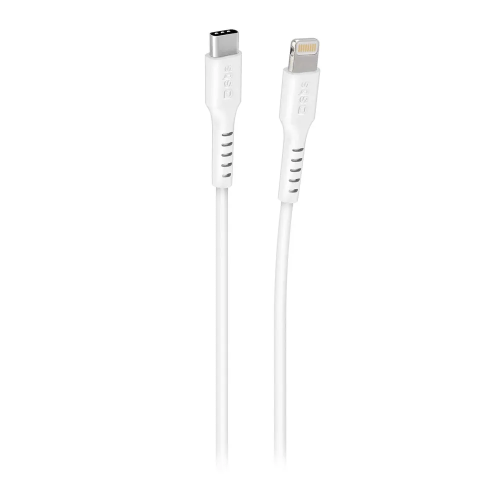 Daten- und Ladekabel, USB-C auf Lightning, 3 m, Weiß