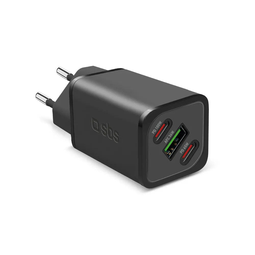 GaN-Ladegerät 100 Watt mit Power Delivery (PD), Schwarz Ladegeräte