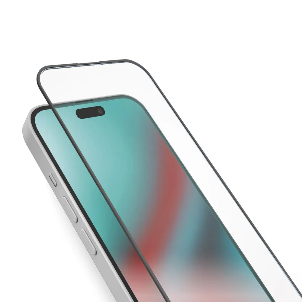 Glas Displayschutz Full Cover für iPhone 16 Plus/15 Plus, Schwarz