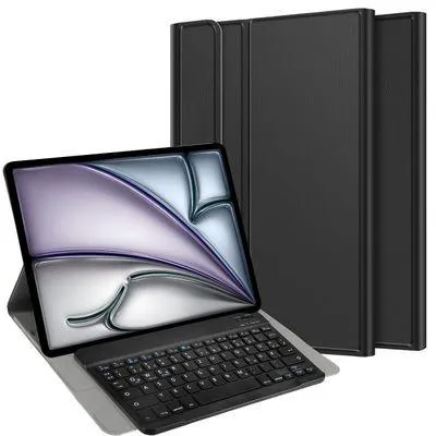 Just in Case iPad Air 13 2025 (2nd Gen) / Air 13 2024 (1st Gen) - Premium Bluetooth Keyboard Cover Qwertz, Black