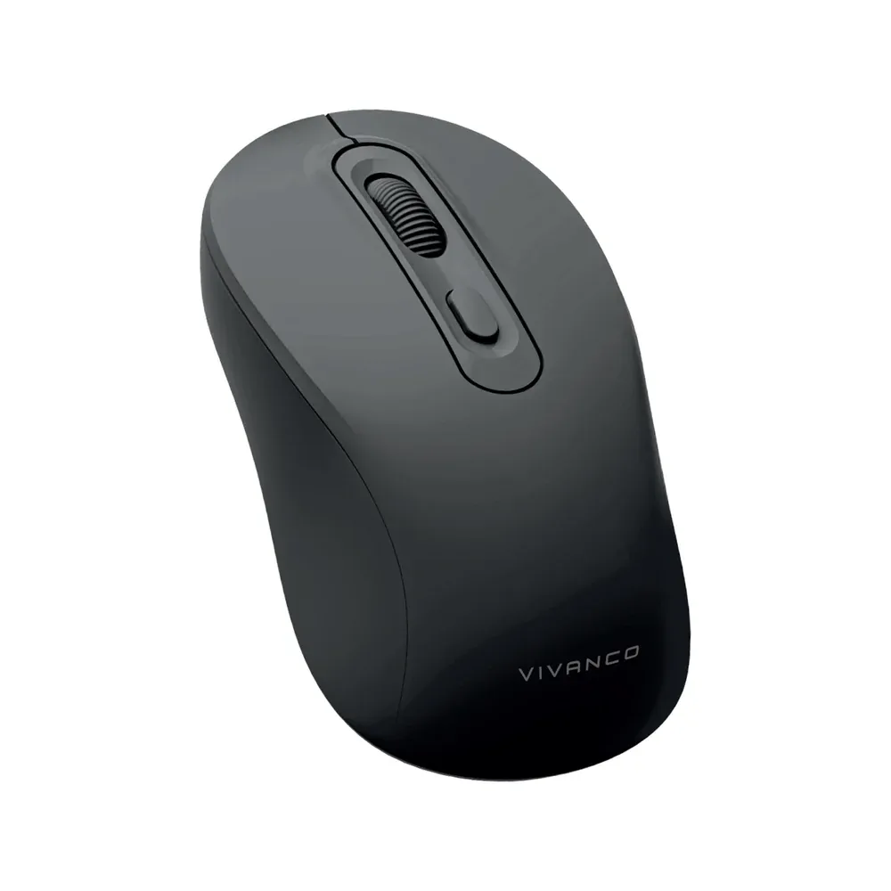 Kabellose Maus mit ergonomischem Design und leisem Klick, Schwarz