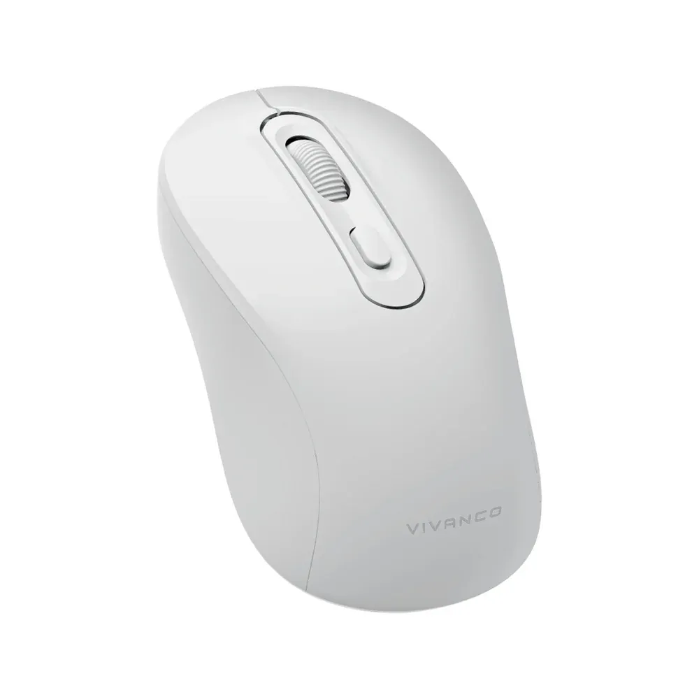 Kabellose Maus mit ergonomischem Design und leisem Klick, Weiß
