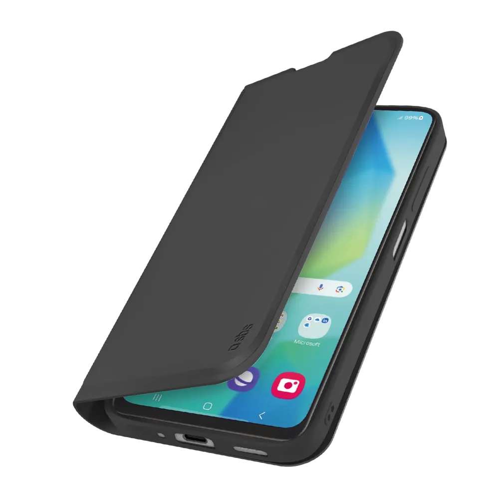 Klapphülle mit Ständer und Soft-Touch-Oberfläche für das Samsung A17, Schwarz