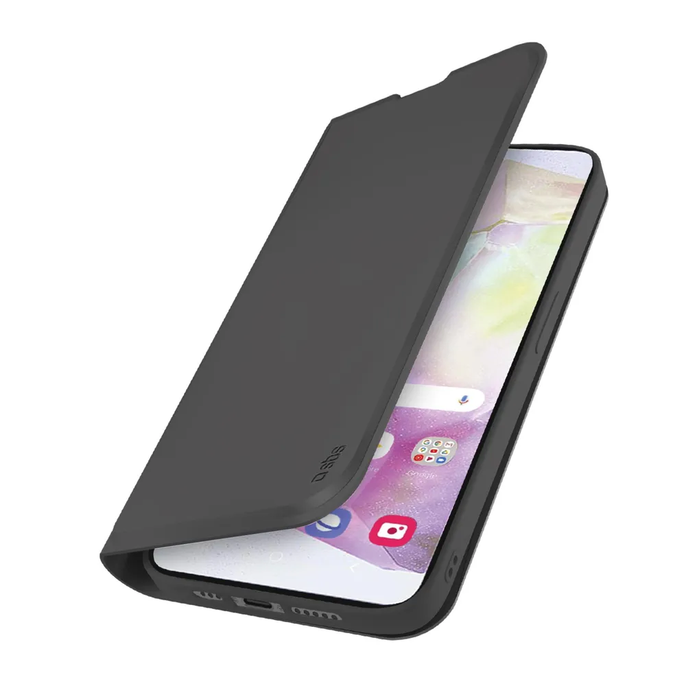Klapphülle mit Ständer und Soft-Touch-Oberfläche für das Samsung A36, Schwarz