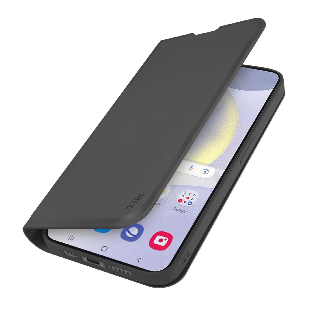 Klapphülle mit Ständer und Soft-Touch-Oberfläche für das Samsung Galaxy S25+, Schwarz