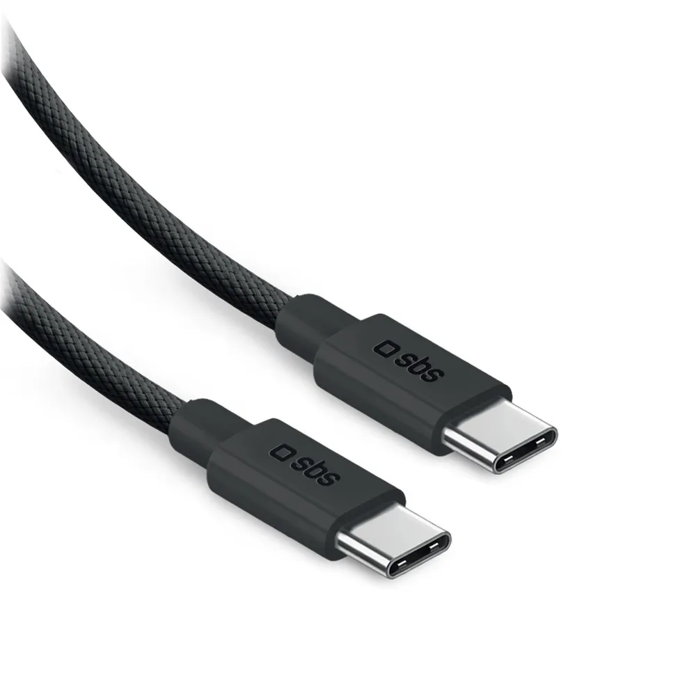 USB-C auf USB-C Kabel USB-C 2.0 Kabel 240W für Laden und Datenübertragung, 3 Meter aus geflochtenem, verhedderungsfreiem Nylon, Schwarz