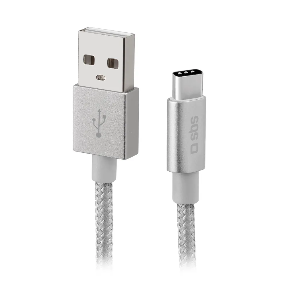 Ladekabel mit Typ C Ausgang Silber 1,5m