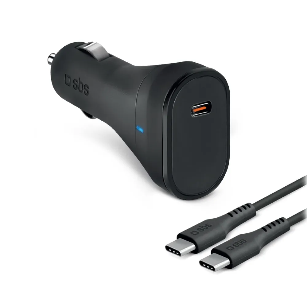 Auto-Ladegerät-Kit 65W Power Delivery mit 2 m USB-C-Kabel, Schnellladung für Smartphone, Laptop und Tablet, Schwarz