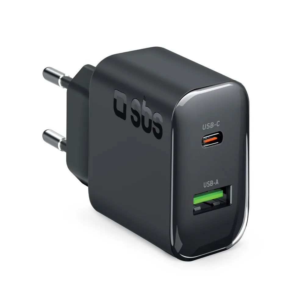 65W Wandladegerät mit doppeltem USB-C Power Delivery und USB-A Anschluss, geeignet für Laptops