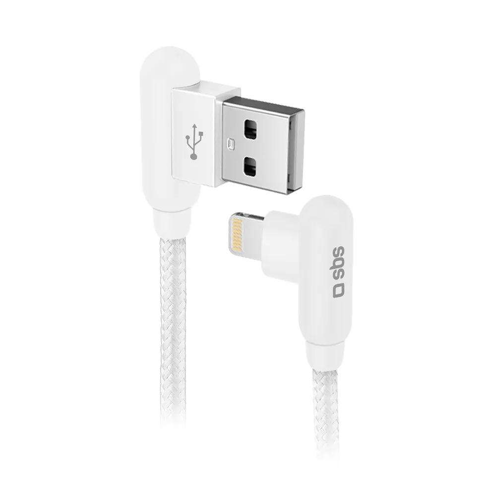 Lightning-Kabel mit 90°-Anschlüssen, 1 m, Weiß