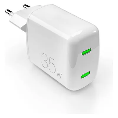 MiniPro 35W two-port USB-C wall charger - GAN technology Weiß