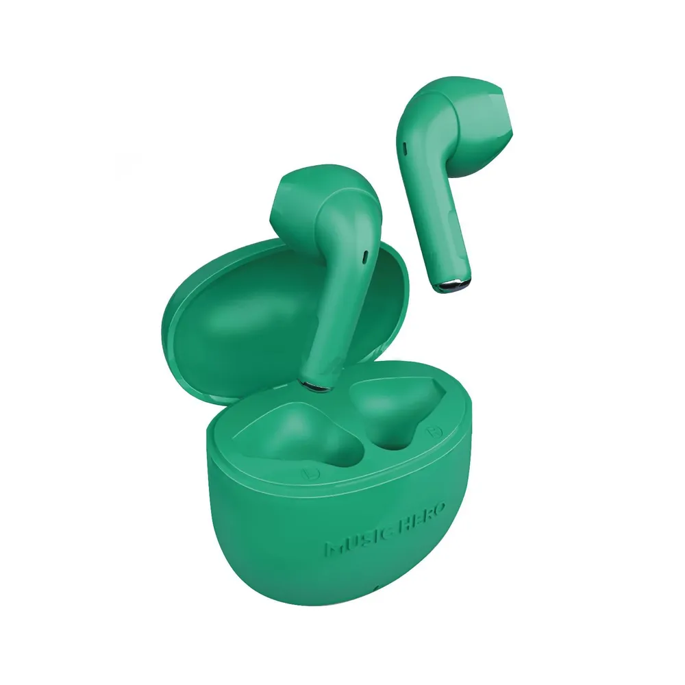 Nusoul True Wireless Ohrhörer mit Ladecase, integriertem Mikrofon und ergonomischem Design Grün In-Ear Kopfhörer