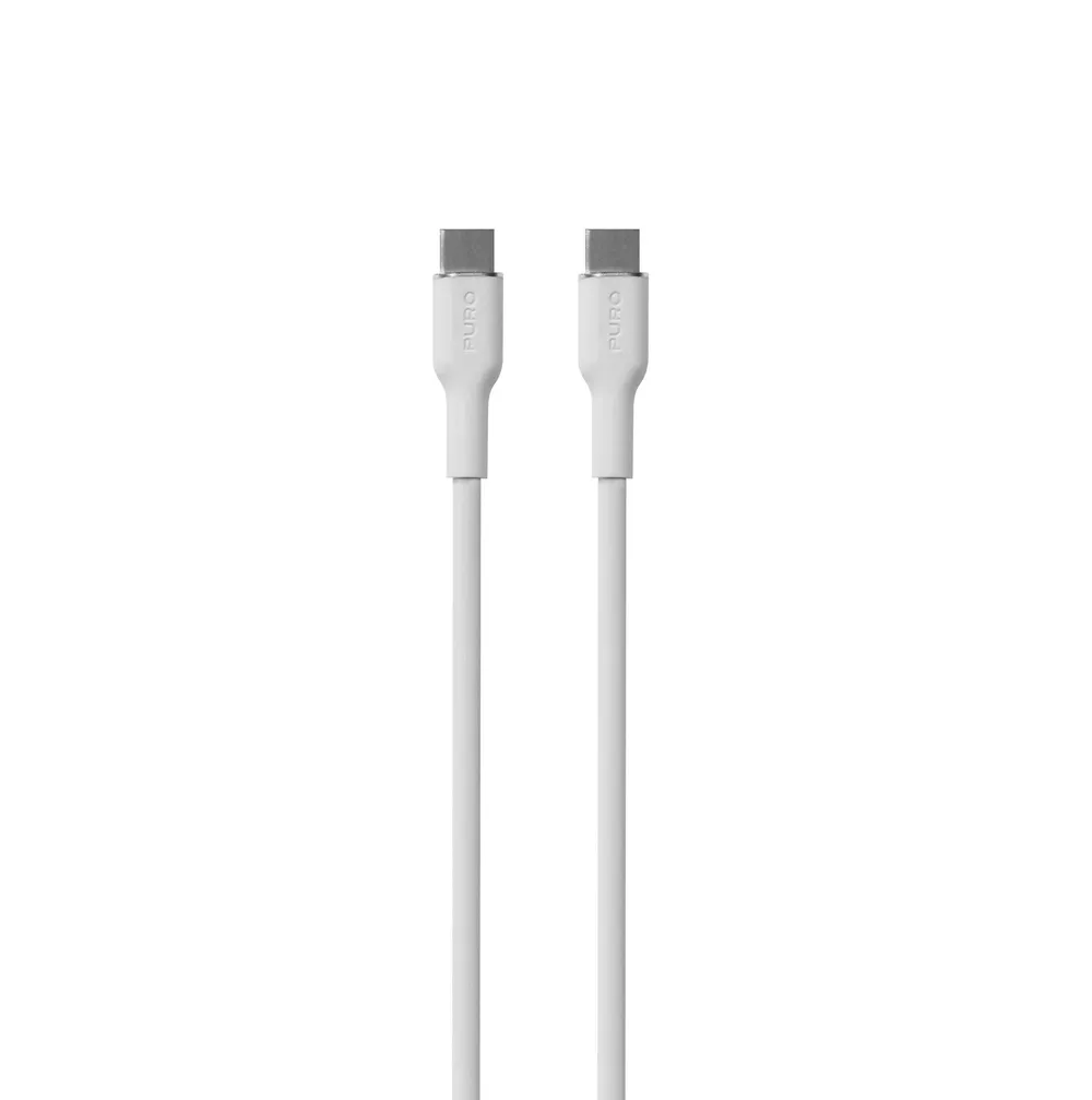 Power And Data Sync SOFT Cable From USB-C To USB-C 1,5m, Weiß