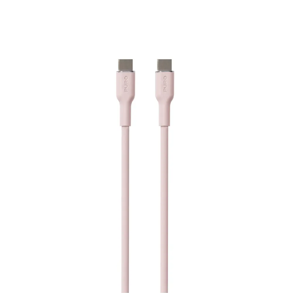 Power And Data Sync SOFT Cable From USB-C To USB-C 1,5m, Dusty Pink