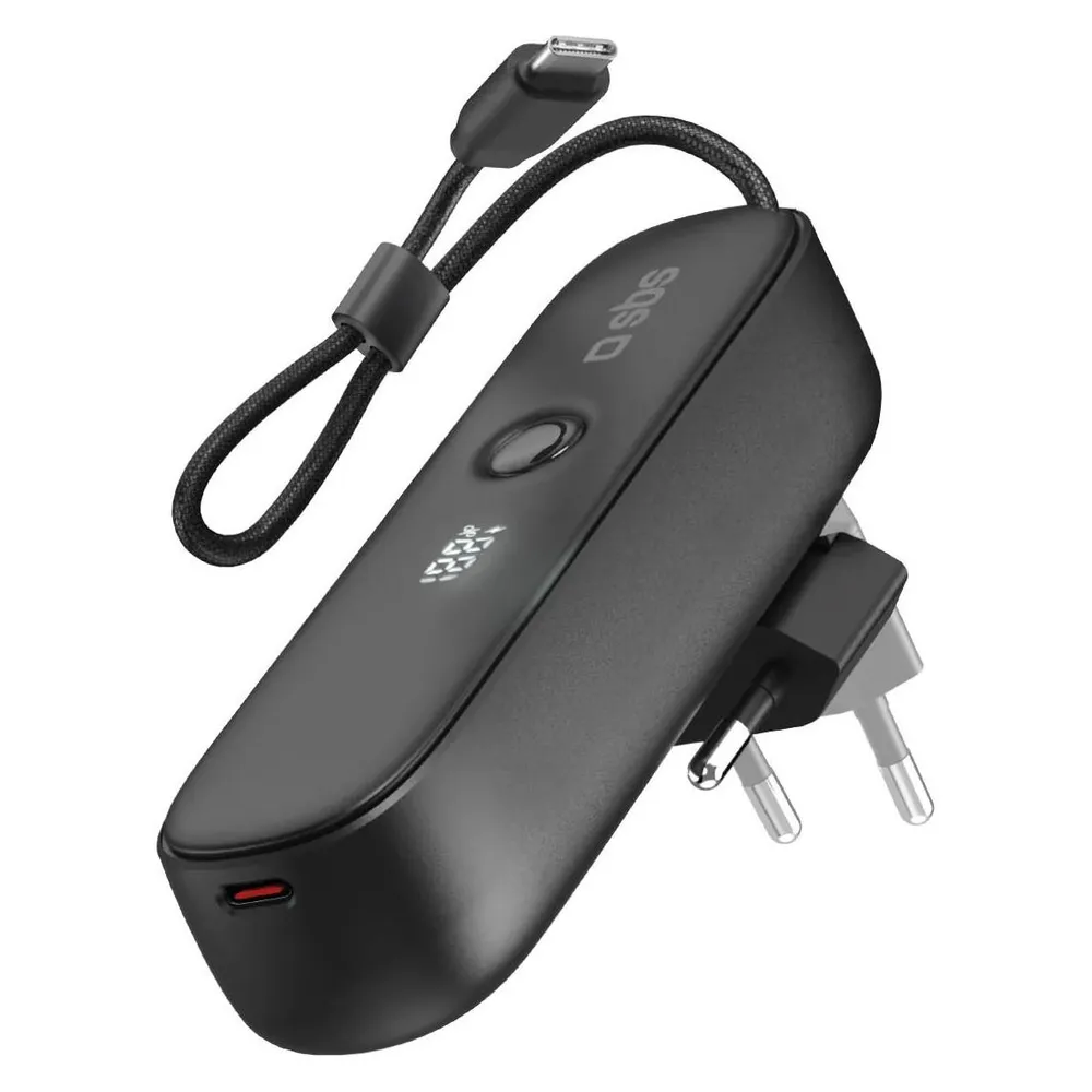 Powerbank Hybrid 5000 mAh PD 20W mit integrierter Buchse