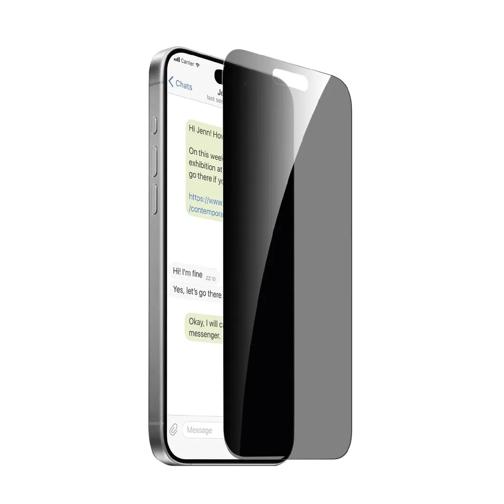 Privacy Tempered Glass for iPhone 16 Pro Max, Transparent