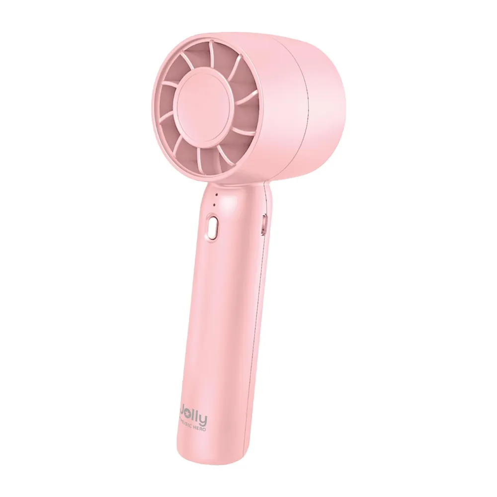 Mini tragbarer wiederaufladbarer Ventilator Mini Breeze mit 3 Geschwindigkeiten und Tischständer, Rosa
