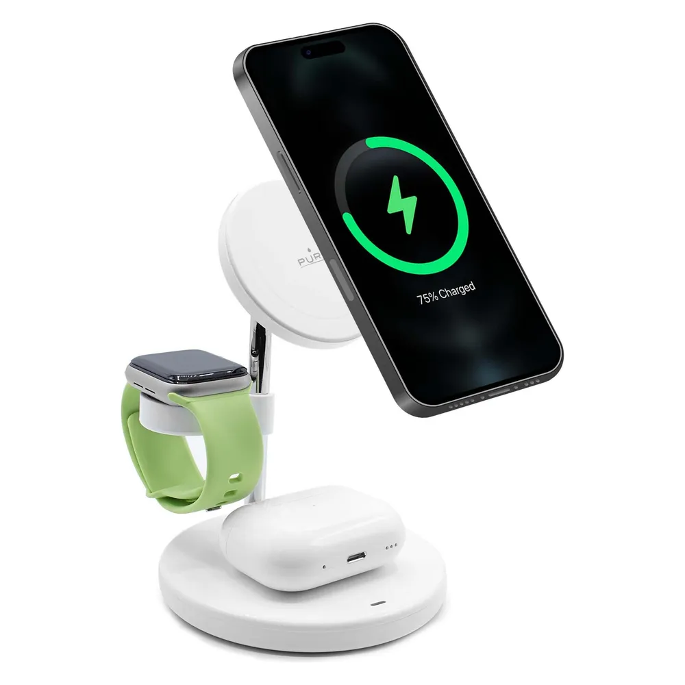 SBS Puro induktive 3-in-1 Ladestation MagSafe weiá