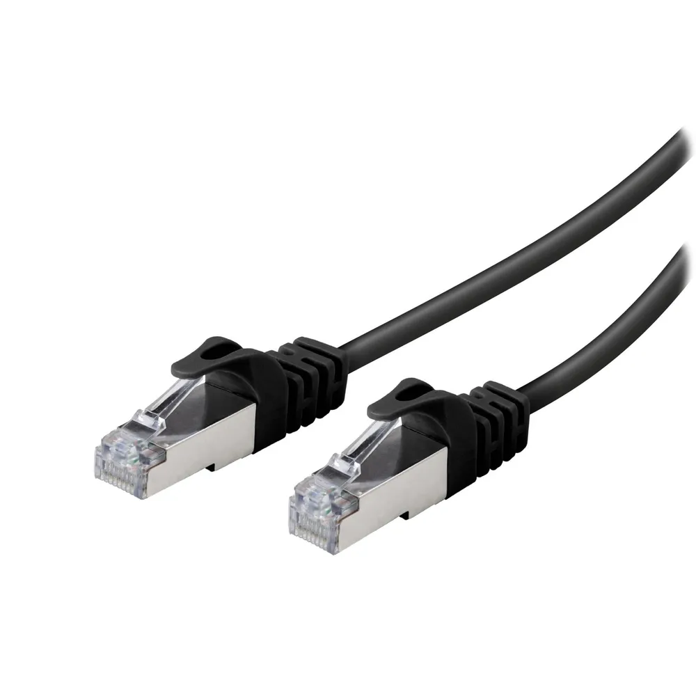 S/FTP CAT 6a Netzwerkkabel, 0,5m, schwarz