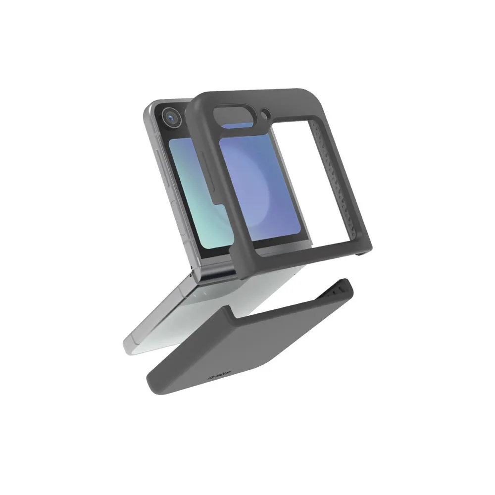 Silikon-Cover mit Innenseite aus Mikrofaser für Samsung Z Flip 6, Schwarz
