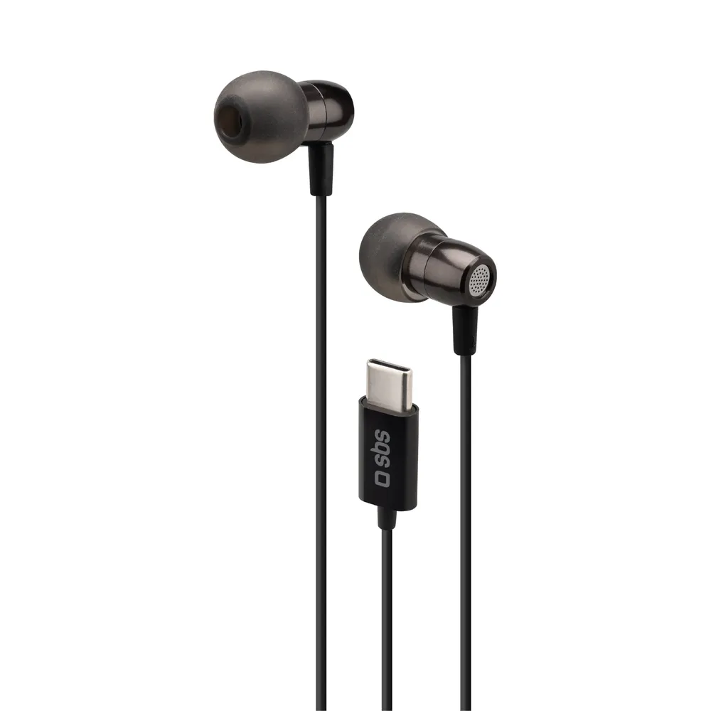 Kabelgebundene In-Ear-Kopfhörer aus Metall mit USB-C-Anschluss, Schwarz In-Ear Kopfhörer