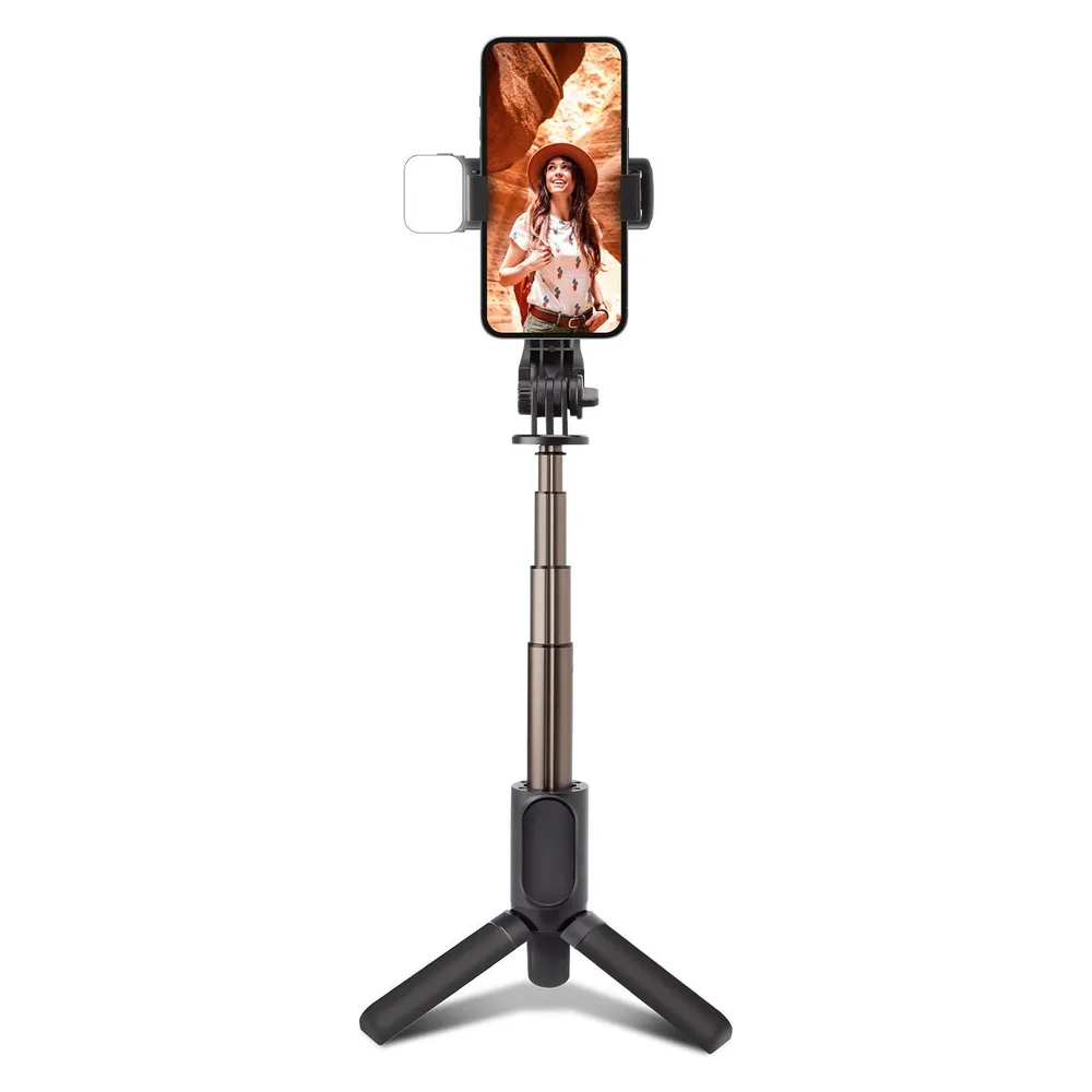 SBS Selfie stick med tripod og LED lys