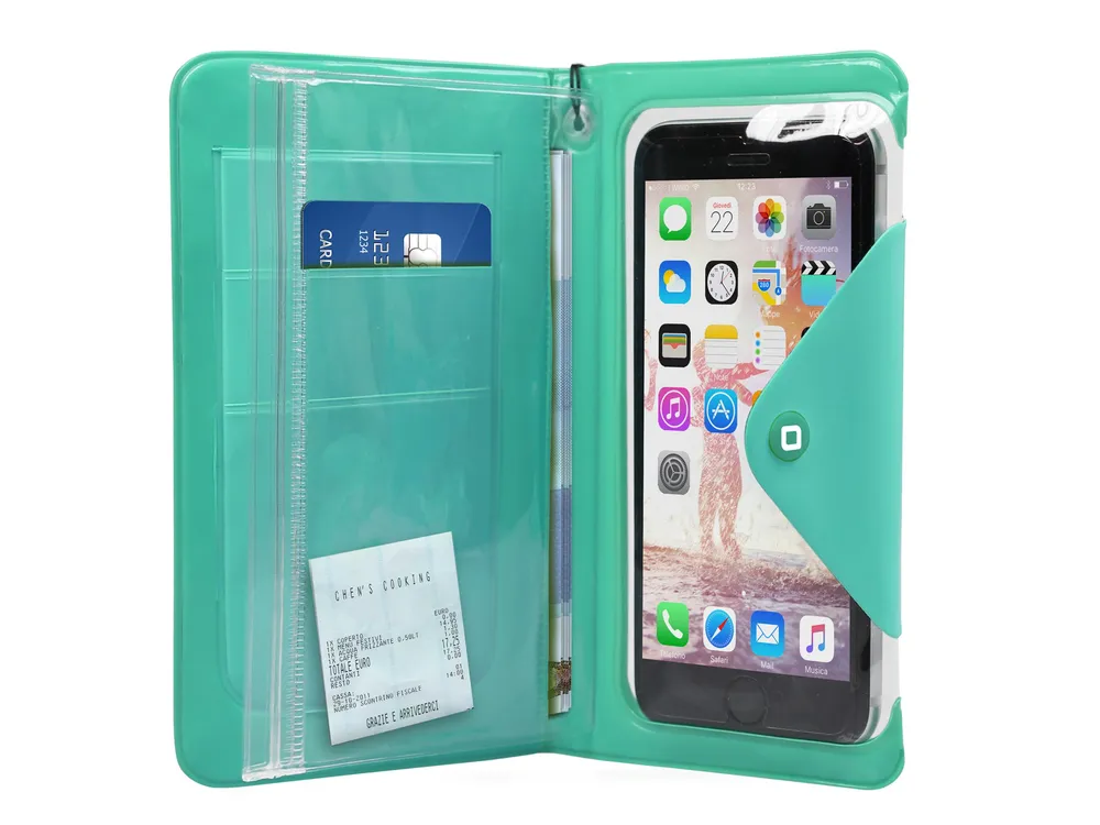 Universelle aufklappbare Smartphone-Tasche, transparent und spritzwassergeschützt Handyhülle