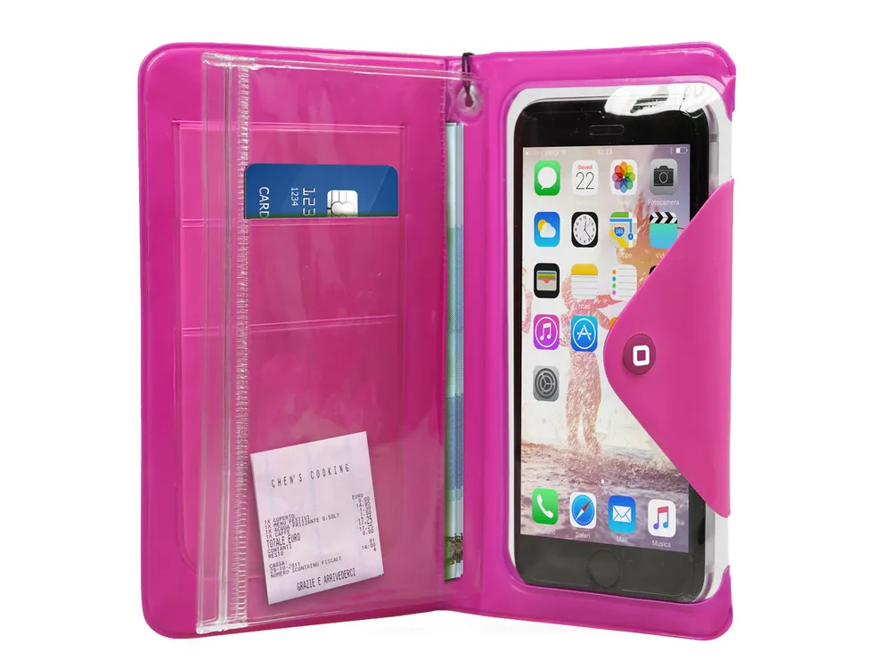 Universelle aufklappbare Smartphone-Tasche, transparent und spritzwassergeschützt