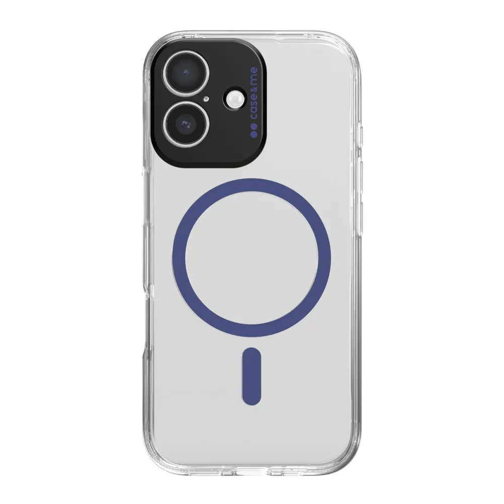 Transparente Hülle, kompatibel mit MagSafe-Aufladung für iPhone 17, Blau