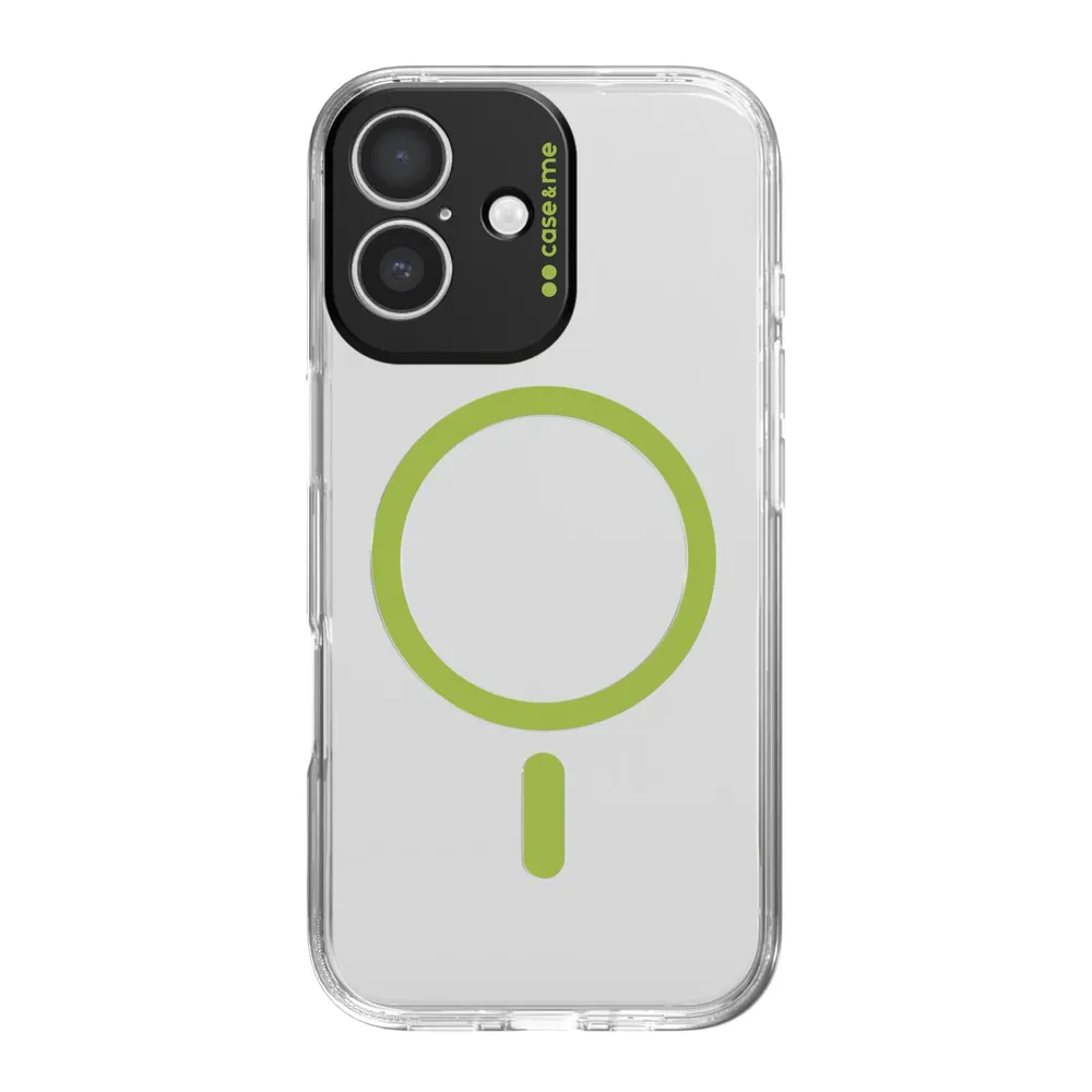 Transparente Hülle, kompatibel mit MagSafe-Aufladung für iPhone 17, Grün